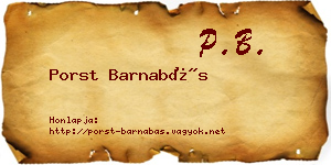 Porst Barnabás névjegykártya